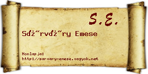 Sárváry Emese névjegykártya